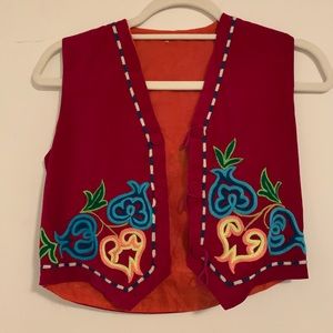 Velvet embroidered vest
